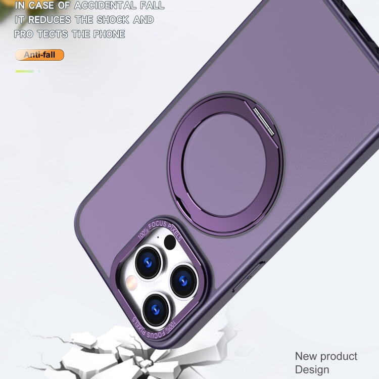 For iPhone 15 Pro Max Wing Series MagSafe Magnetic Ring Holder Phone Case(Dark Purple) - iPhone 15 Pro Max Cases by buy2fix | Online Shopping UK | buy2fix