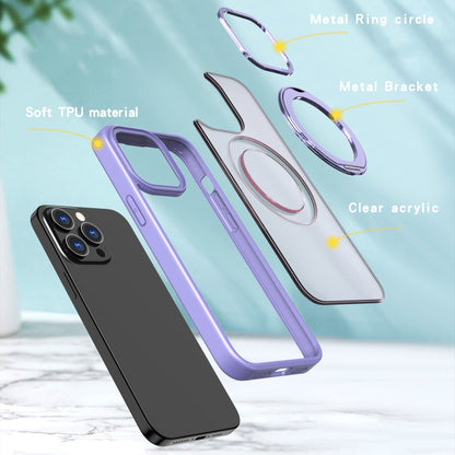 For iPhone 15 Pro Wing Series MagSafe Magnetic Ring Holder Phone Case(Light Purple) - iPhone 15 Pro Cases by buy2fix | Online Shopping UK | buy2fix