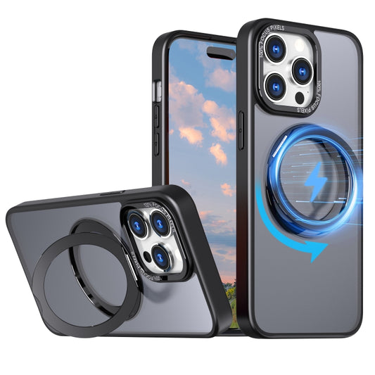 For iPhone 15 Pro Wing Series MagSafe Magnetic Ring Holder Phone Case(Black) - iPhone 15 Pro Cases by buy2fix | Online Shopping UK | buy2fix