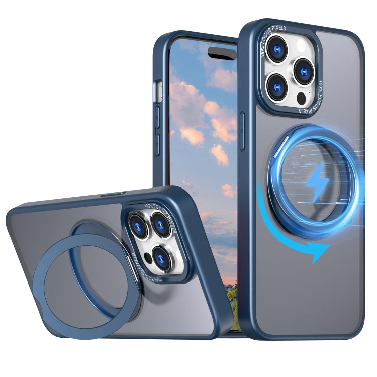 For iPhone 15 Pro Wing Series MagSafe Magnetic Ring Holder Phone Case(Blue) - iPhone 15 Pro Cases by buy2fix | Online Shopping UK | buy2fix