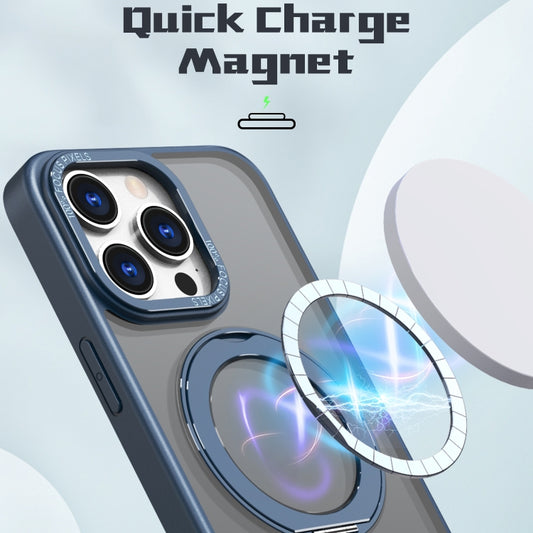 For iPhone 15 Pro Wing Series MagSafe Magnetic Ring Holder Phone Case(Blue) - iPhone 15 Pro Cases by buy2fix | Online Shopping UK | buy2fix