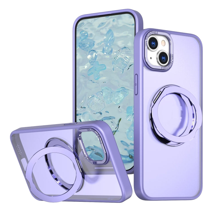 For iPhone 15 Plus Wing Series MagSafe Magnetic Ring Holder Phone Case(Light Purple) - iPhone 15 Plus Cases by buy2fix | Online Shopping UK | buy2fix