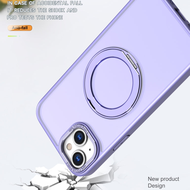For iPhone 15 Plus Wing Series MagSafe Magnetic Ring Holder Phone Case(Light Purple) - iPhone 15 Plus Cases by buy2fix | Online Shopping UK | buy2fix