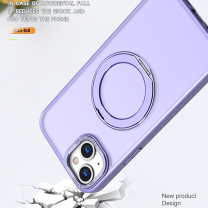 For iPhone 15 Plus Wing Series MagSafe Magnetic Ring Holder Phone Case(Light Purple) - iPhone 15 Plus Cases by buy2fix | Online Shopping UK | buy2fix