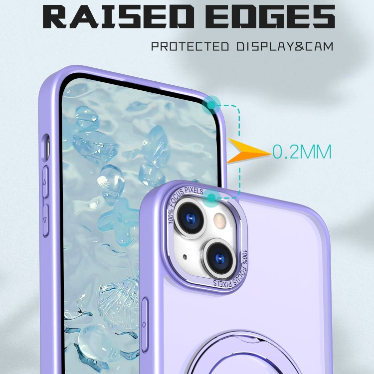 For iPhone 15 Plus Wing Series MagSafe Magnetic Ring Holder Phone Case(Light Purple) - iPhone 15 Plus Cases by buy2fix | Online Shopping UK | buy2fix