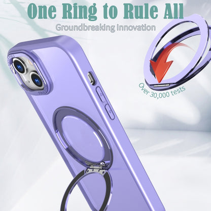 For iPhone 15 Plus Wing Series MagSafe Magnetic Ring Holder Phone Case(Light Purple) - iPhone 15 Plus Cases by buy2fix | Online Shopping UK | buy2fix