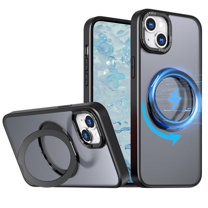 For iPhone 15 Plus Wing Series MagSafe Magnetic Ring Holder Phone Case(Black) - iPhone 15 Plus Cases by buy2fix | Online Shopping UK | buy2fix