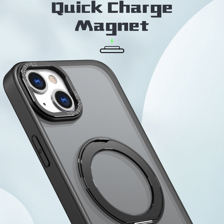 For iPhone 15 Plus Wing Series MagSafe Magnetic Ring Holder Phone Case(Black) - iPhone 15 Plus Cases by buy2fix | Online Shopping UK | buy2fix