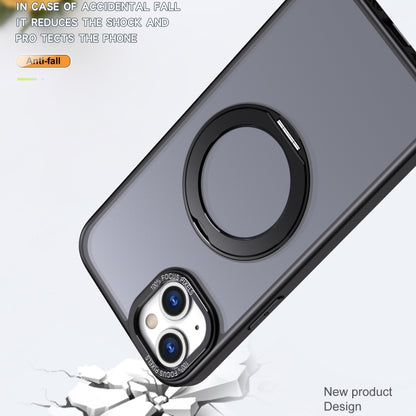 For iPhone 15 Plus Wing Series MagSafe Magnetic Ring Holder Phone Case(Black) - iPhone 15 Plus Cases by buy2fix | Online Shopping UK | buy2fix