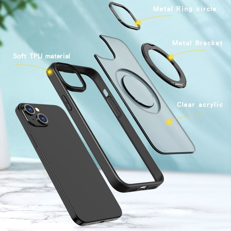 For iPhone 15 Plus Wing Series MagSafe Magnetic Ring Holder Phone Case(Black) - iPhone 15 Plus Cases by buy2fix | Online Shopping UK | buy2fix