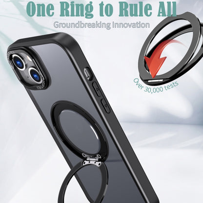 For iPhone 15 Plus Wing Series MagSafe Magnetic Ring Holder Phone Case(Black) - iPhone 15 Plus Cases by buy2fix | Online Shopping UK | buy2fix