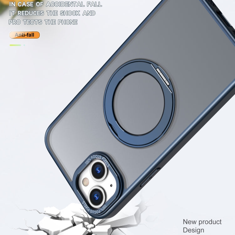 For iPhone 15 Plus Wing Series MagSafe Magnetic Ring Holder Phone Case(Blue) - iPhone 15 Plus Cases by buy2fix | Online Shopping UK | buy2fix