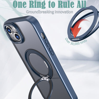 For iPhone 15 Plus Wing Series MagSafe Magnetic Ring Holder Phone Case(Blue) - iPhone 15 Plus Cases by buy2fix | Online Shopping UK | buy2fix