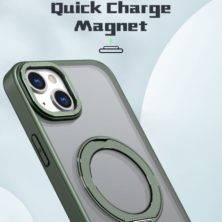 For iPhone 15 Plus Wing Series MagSafe Magnetic Ring Holder Phone Case(Green) - iPhone 15 Plus Cases by buy2fix | Online Shopping UK | buy2fix