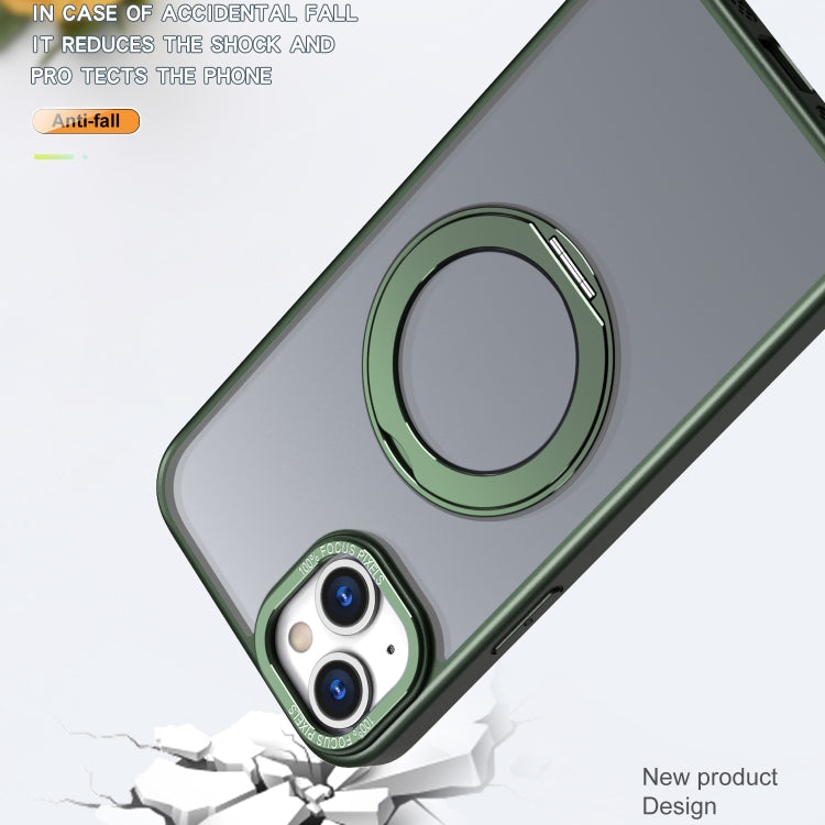 For iPhone 15 Plus Wing Series MagSafe Magnetic Ring Holder Phone Case(Green) - iPhone 15 Plus Cases by buy2fix | Online Shopping UK | buy2fix