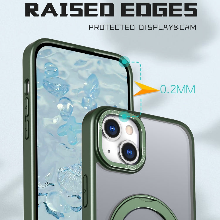 For iPhone 15 Plus Wing Series MagSafe Magnetic Ring Holder Phone Case(Green) - iPhone 15 Plus Cases by buy2fix | Online Shopping UK | buy2fix