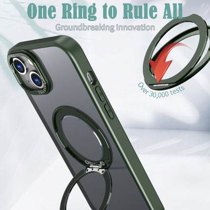 For iPhone 15 Plus Wing Series MagSafe Magnetic Ring Holder Phone Case(Green) - iPhone 15 Plus Cases by buy2fix | Online Shopping UK | buy2fix
