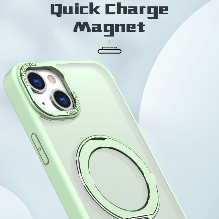 For iPhone 15 Plus Wing Series MagSafe Magnetic Ring Holder Phone Case(Avocado Green) - iPhone 15 Plus Cases by buy2fix | Online Shopping UK | buy2fix