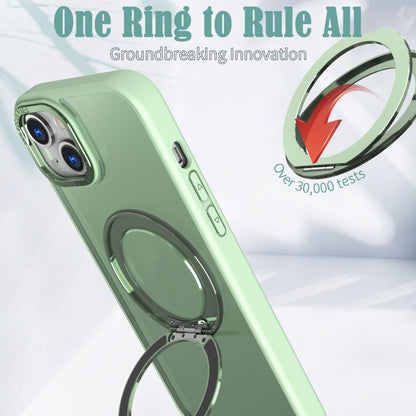 For iPhone 15 Plus Wing Series MagSafe Magnetic Ring Holder Phone Case(Avocado Green) - iPhone 15 Plus Cases by buy2fix | Online Shopping UK | buy2fix