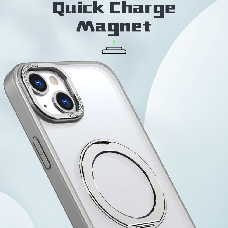 For iPhone 15 Plus Wing Series MagSafe Magnetic Ring Holder Phone Case(Titanium Gray) - iPhone 15 Plus Cases by buy2fix | Online Shopping UK | buy2fix