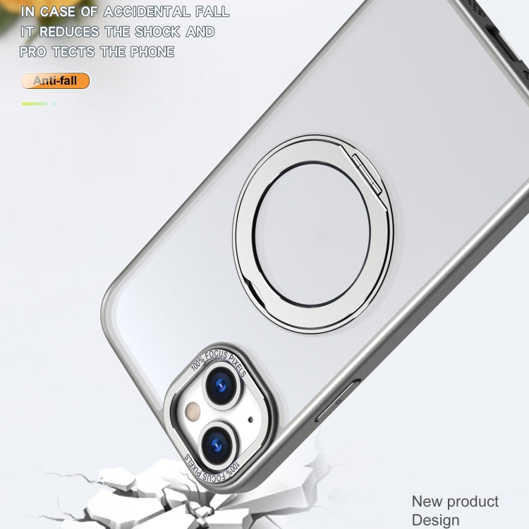 For iPhone 15 Plus Wing Series MagSafe Magnetic Ring Holder Phone Case(Titanium Gray) - iPhone 15 Plus Cases by buy2fix | Online Shopping UK | buy2fix