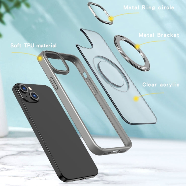 For iPhone 15 Plus Wing Series MagSafe Magnetic Ring Holder Phone Case(Titanium Gray) - iPhone 15 Plus Cases by buy2fix | Online Shopping UK | buy2fix