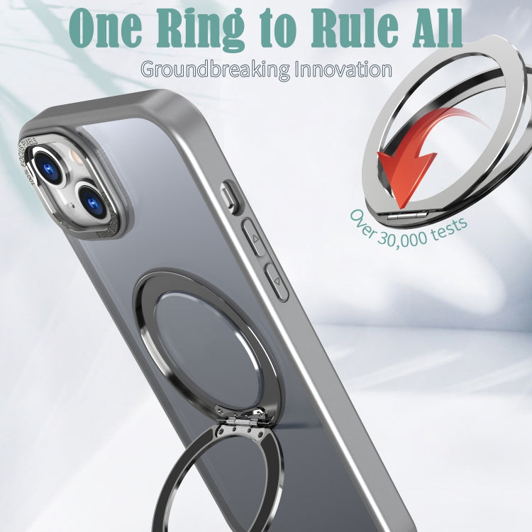 For iPhone 15 Plus Wing Series MagSafe Magnetic Ring Holder Phone Case(Titanium Gray) - iPhone 15 Plus Cases by buy2fix | Online Shopping UK | buy2fix