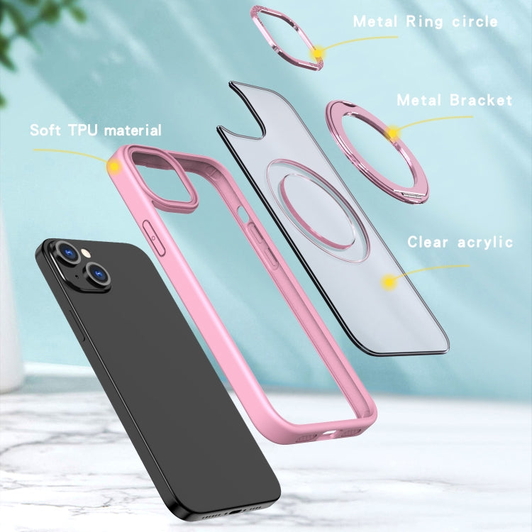 For iPhone 15 Plus Wing Series MagSafe Magnetic Ring Holder Phone Case(Pink) - iPhone 15 Plus Cases by buy2fix | Online Shopping UK | buy2fix