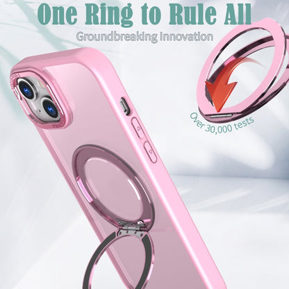 For iPhone 15 Plus Wing Series MagSafe Magnetic Ring Holder Phone Case(Pink) - iPhone 15 Plus Cases by buy2fix | Online Shopping UK | buy2fix