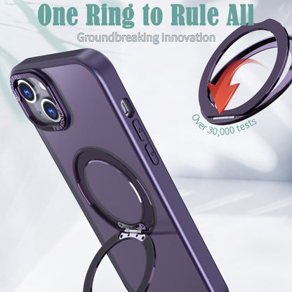 For iPhone 15 Plus Wing Series MagSafe Magnetic Ring Holder Phone Case(Dark Purple) - iPhone 15 Plus Cases by buy2fix | Online Shopping UK | buy2fix