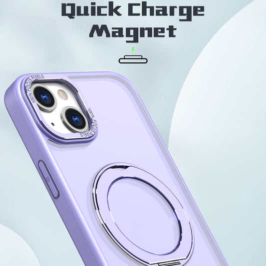 For iPhone 15 Wing Series MagSafe Magnetic Ring Holder Phone Case(Light Purple) - iPhone 15 Cases by buy2fix | Online Shopping UK | buy2fix