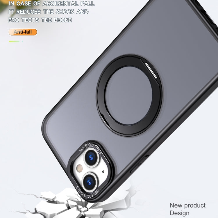 For iPhone 15 Wing Series MagSafe Magnetic Ring Holder Phone Case(Black) - iPhone 15 Cases by buy2fix | Online Shopping UK | buy2fix