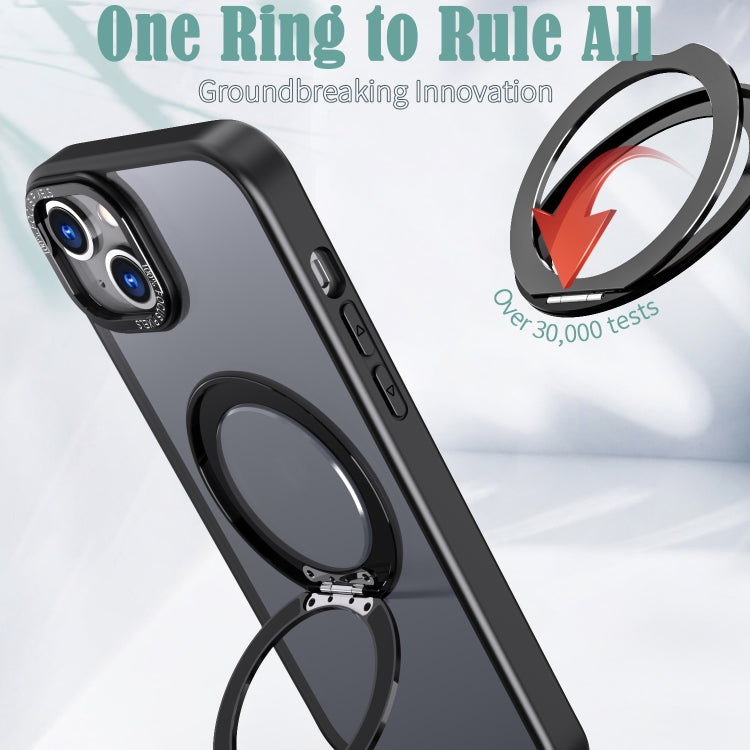 For iPhone 15 Wing Series MagSafe Magnetic Ring Holder Phone Case(Black) - iPhone 15 Cases by buy2fix | Online Shopping UK | buy2fix
