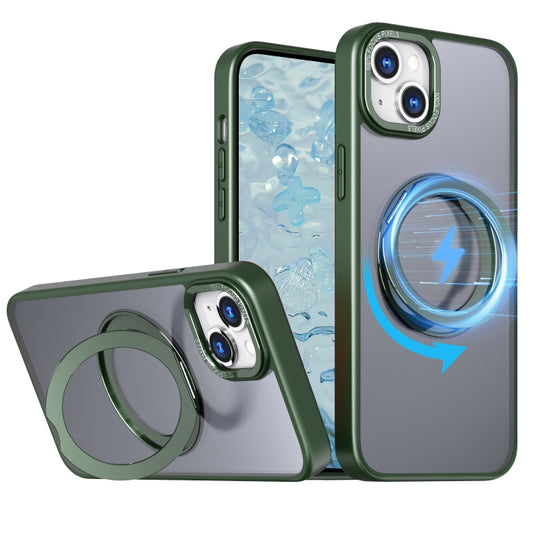 For iPhone 15 Wing Series MagSafe Magnetic Ring Holder Phone Case(Green) - iPhone 15 Cases by buy2fix | Online Shopping UK | buy2fix