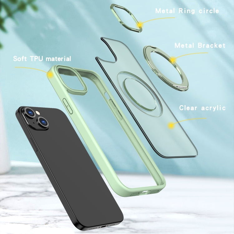 For iPhone 15 Wing Series MagSafe Magnetic Ring Holder Phone Case(Avocado Green) - iPhone 15 Cases by buy2fix | Online Shopping UK | buy2fix