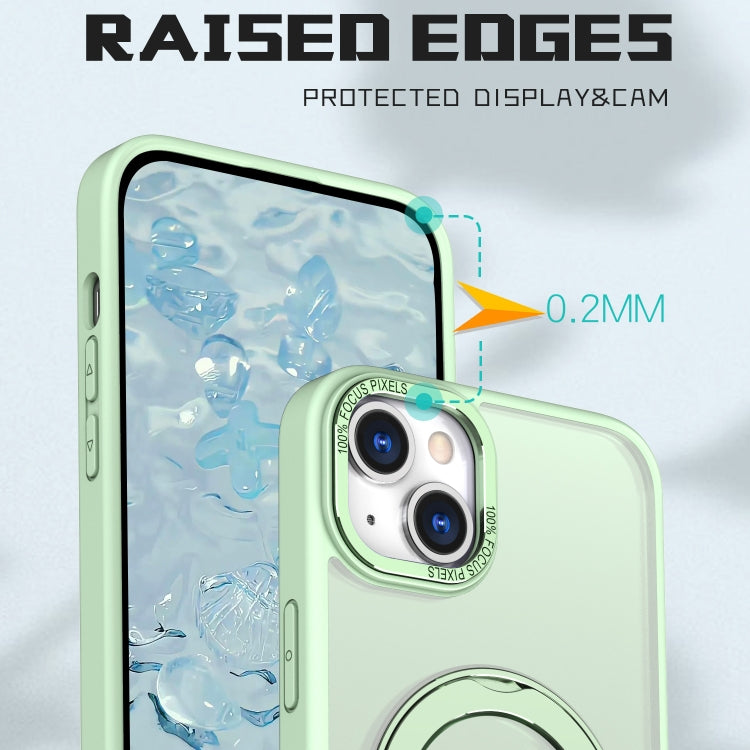 For iPhone 15 Wing Series MagSafe Magnetic Ring Holder Phone Case(Avocado Green) - iPhone 15 Cases by buy2fix | Online Shopping UK | buy2fix