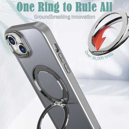 For iPhone 15 Wing Series MagSafe Magnetic Ring Holder Phone Case(Titanium Gray) - iPhone 15 Cases by buy2fix | Online Shopping UK | buy2fix