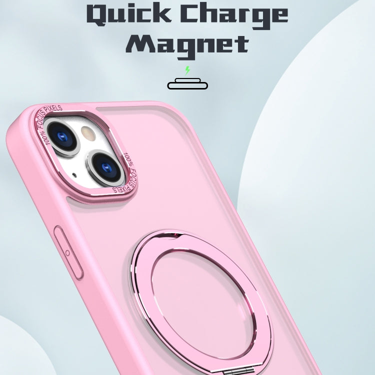 For iPhone 15 Wing Series MagSafe Magnetic Ring Holder Phone Case(Pink) - iPhone 15 Cases by buy2fix | Online Shopping UK | buy2fix