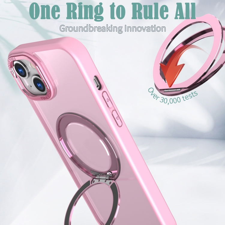 For iPhone 15 Wing Series MagSafe Magnetic Ring Holder Phone Case(Pink) - iPhone 15 Cases by buy2fix | Online Shopping UK | buy2fix
