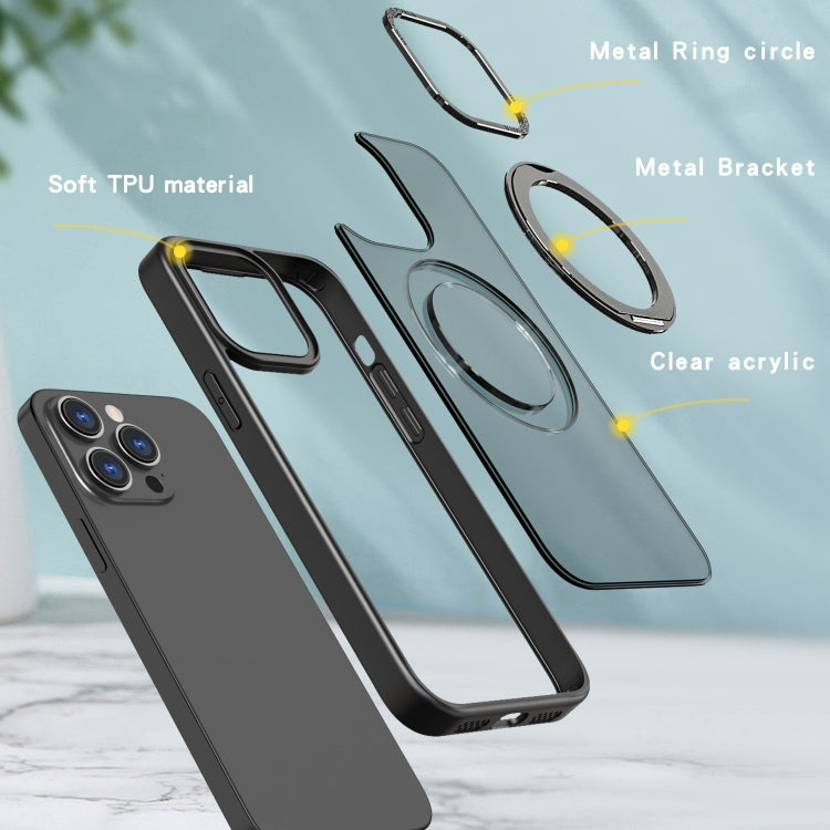 For iPhone 14 Pro Max Wing Series MagSafe Magnetic Ring Holder Phone Case(Black) - iPhone 14 Pro Max Cases by buy2fix | Online Shopping UK | buy2fix