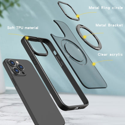 For iPhone 14 Pro Max Wing Series MagSafe Magnetic Ring Holder Phone Case(Black) - iPhone 14 Pro Max Cases by buy2fix | Online Shopping UK | buy2fix