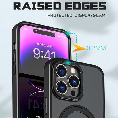 For iPhone 14 Pro Max Wing Series MagSafe Magnetic Ring Holder Phone Case(Black) - iPhone 14 Pro Max Cases by buy2fix | Online Shopping UK | buy2fix