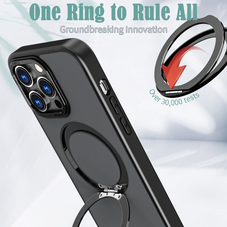 For iPhone 14 Pro Max Wing Series MagSafe Magnetic Ring Holder Phone Case(Black) - iPhone 14 Pro Max Cases by buy2fix | Online Shopping UK | buy2fix