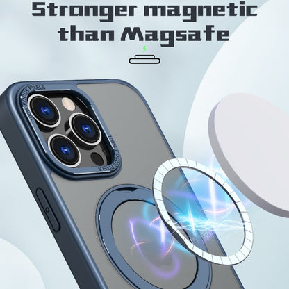 For iPhone 14 Pro Max Wing Series MagSafe Magnetic Ring Holder Phone Case(Blue) - iPhone 14 Pro Max Cases by buy2fix | Online Shopping UK | buy2fix
