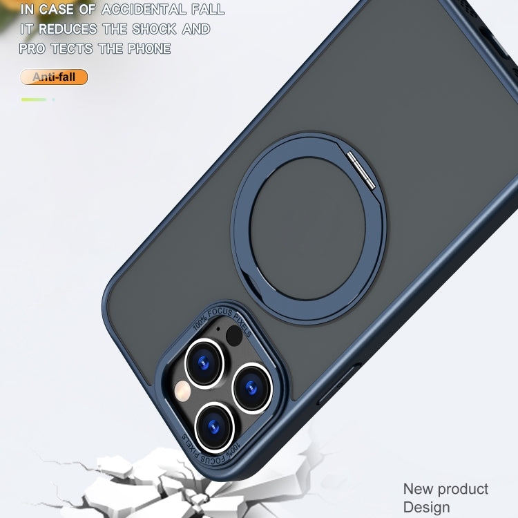 For iPhone 14 Pro Max Wing Series MagSafe Magnetic Ring Holder Phone Case(Blue) - iPhone 14 Pro Max Cases by buy2fix | Online Shopping UK | buy2fix