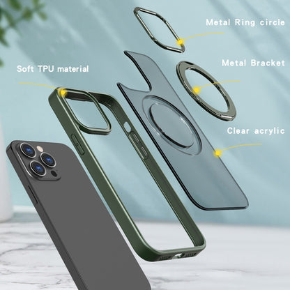 For iPhone 14 Pro Max Wing Series MagSafe Magnetic Ring Holder Phone Case(Green) - iPhone 14 Pro Max Cases by buy2fix | Online Shopping UK | buy2fix