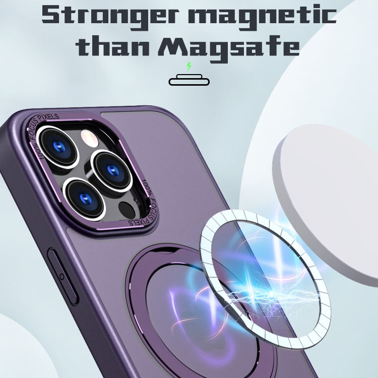 For iPhone 14 Pro Max Wing Series MagSafe Magnetic Ring Holder Phone Case(Dark Purple) - iPhone 14 Pro Max Cases by buy2fix | Online Shopping UK | buy2fix