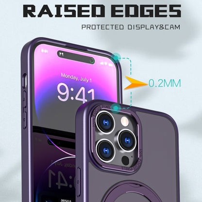 For iPhone 14 Pro Max Wing Series MagSafe Magnetic Ring Holder Phone Case(Dark Purple) - iPhone 14 Pro Max Cases by buy2fix | Online Shopping UK | buy2fix