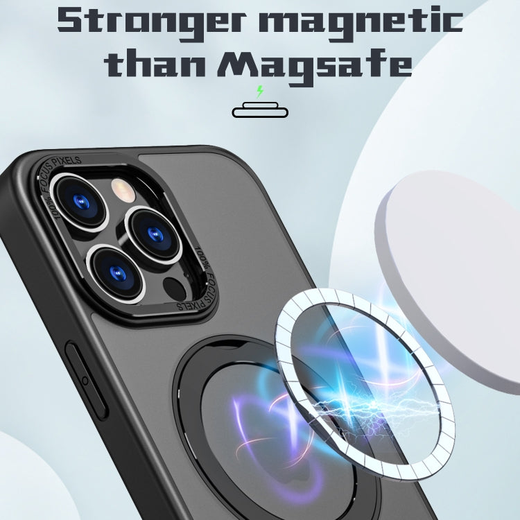 For iPhone 14 Pro Wing Series MagSafe Magnetic Ring Holder Phone Case(Black) - iPhone 14 Pro Cases by buy2fix | Online Shopping UK | buy2fix