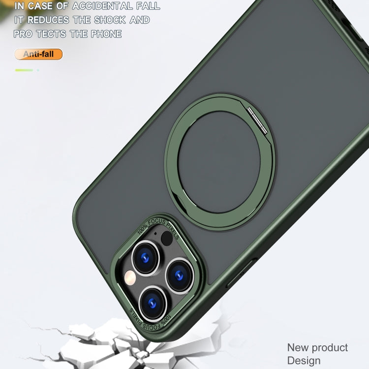 For iPhone 14 Pro Wing Series MagSafe Magnetic Ring Holder Phone Case(Green) - iPhone 14 Pro Cases by buy2fix | Online Shopping UK | buy2fix